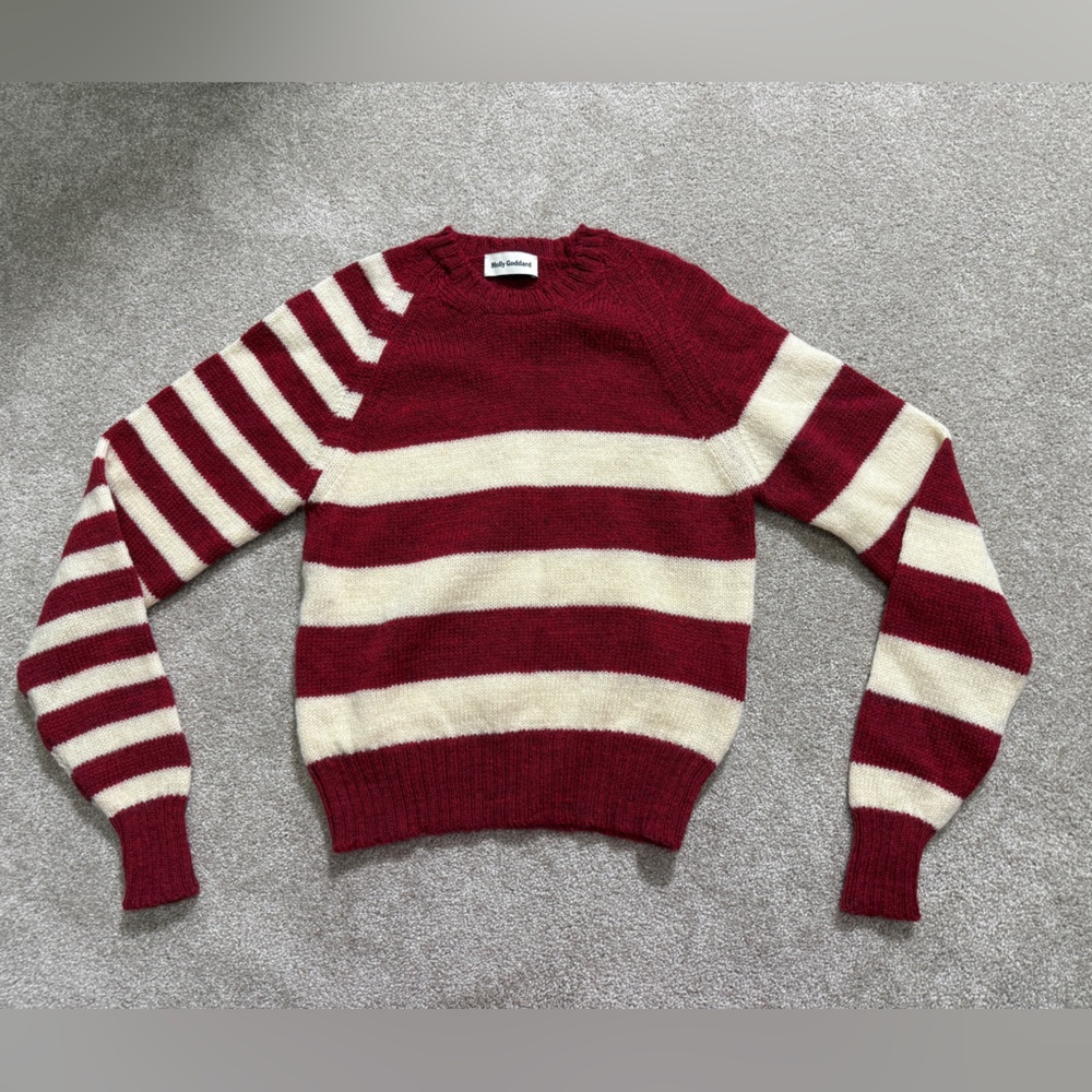MOLLY GODDARD Red and Cream Striped Sweater - Picture 3 of 13